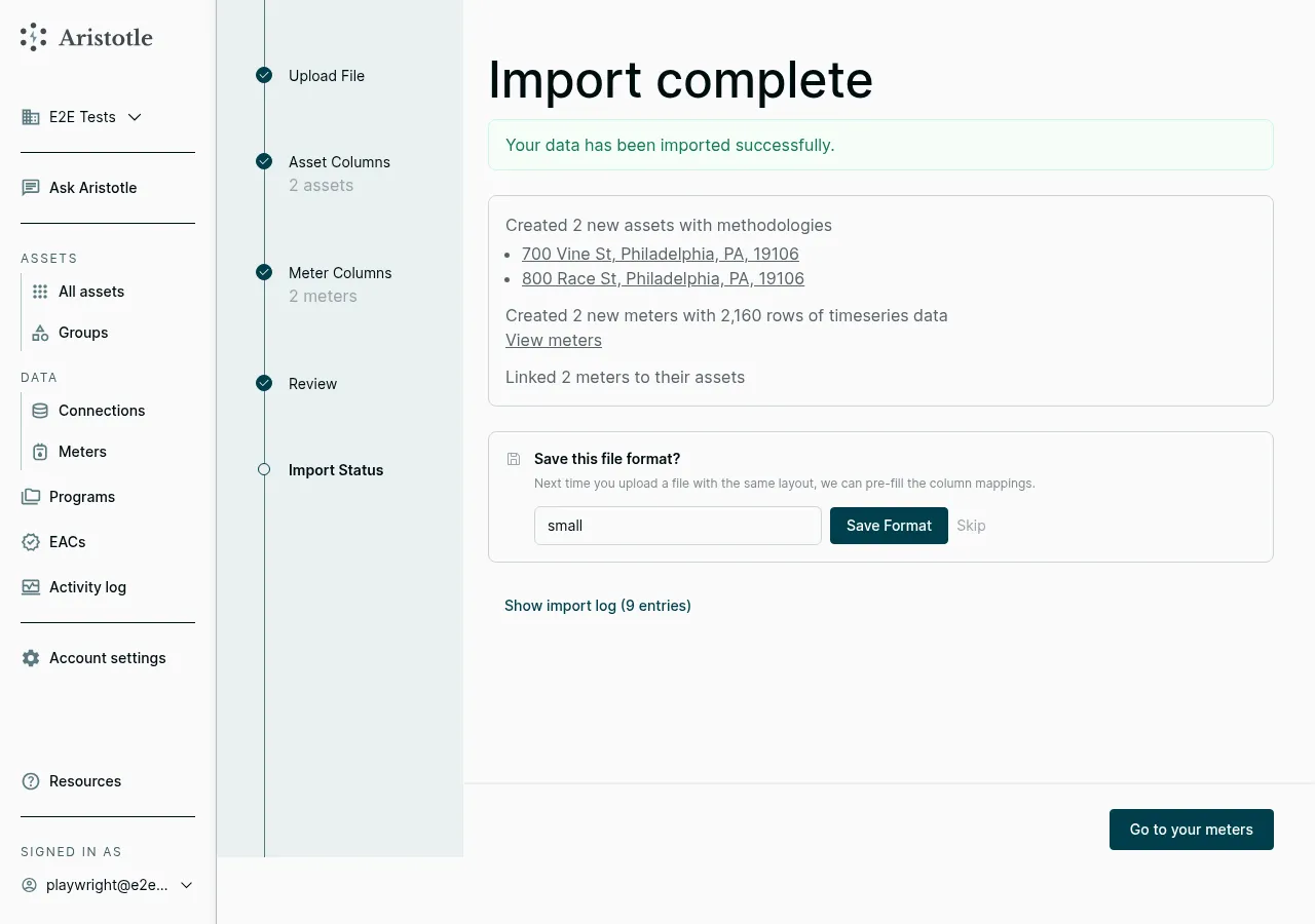 Import complete